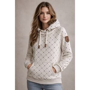 Wanakome Anchor Print Hoodie – Cozy Nautical Pullover (XXL)
